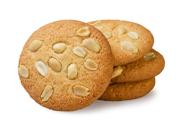 istock Cookies with peanuts close-up on a white background. Isolated 2211231323