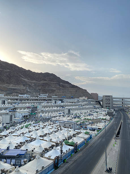 istock Vast Tent City in Mina with Mountain Backdrop 2211231591