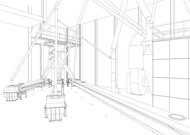 3D illustration of industrial project