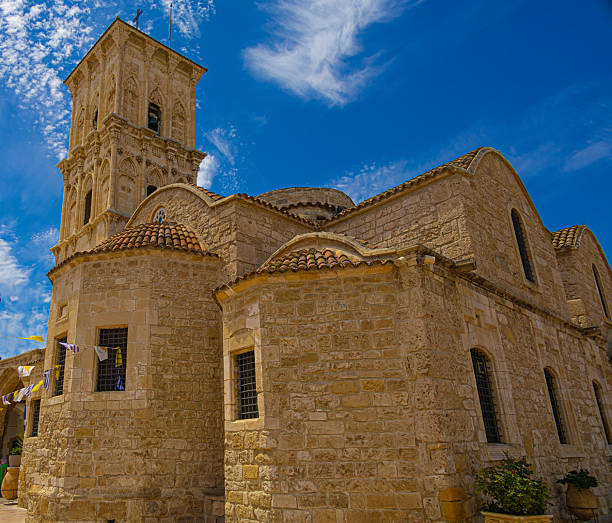 North Cyprus. View of the monastery of Saint Barnabas (or Ayios Barnabas)