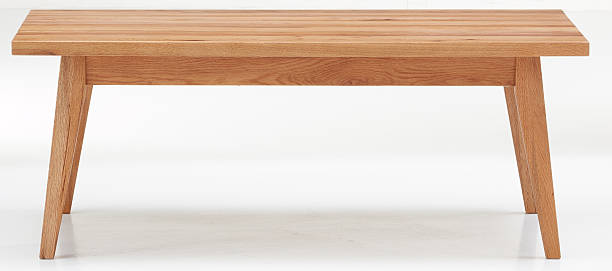 istock straight front wooden table isolated nature background with clipping path 2211238009