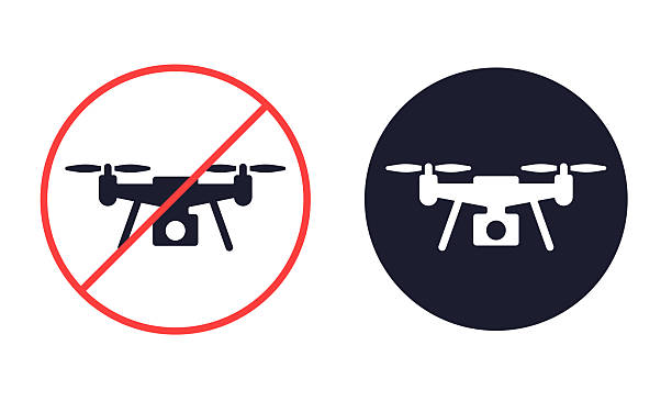 No drone and drone flying symbol design element.