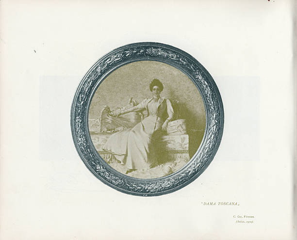 Genealogy family history theme with vintage photos. 1940.
