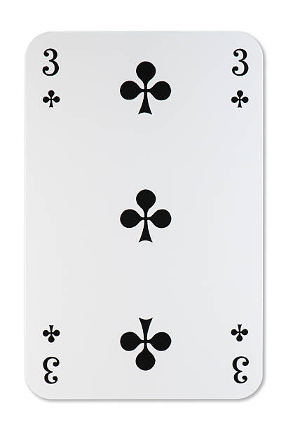 istock Playing card three of Clubs 2211240439