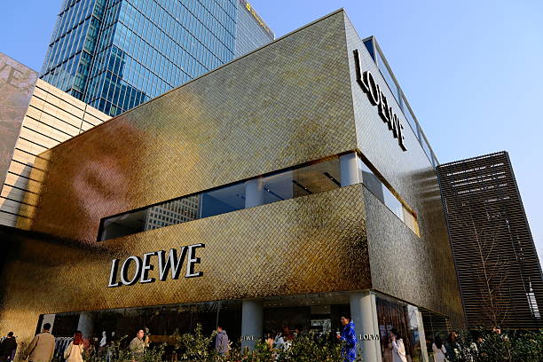 Shanghai,China-March 8th 2025: large LOEWE flagship store with people