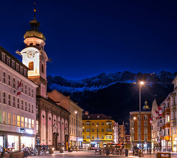 istock Innsbruck city at night 2211241168
