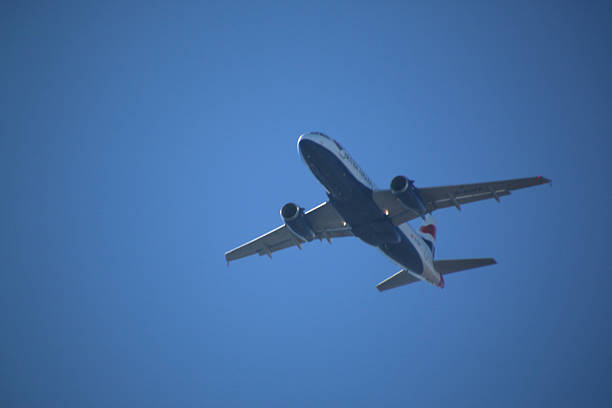 London in the UK on 2 March 2025. An Aeroplane in the sky