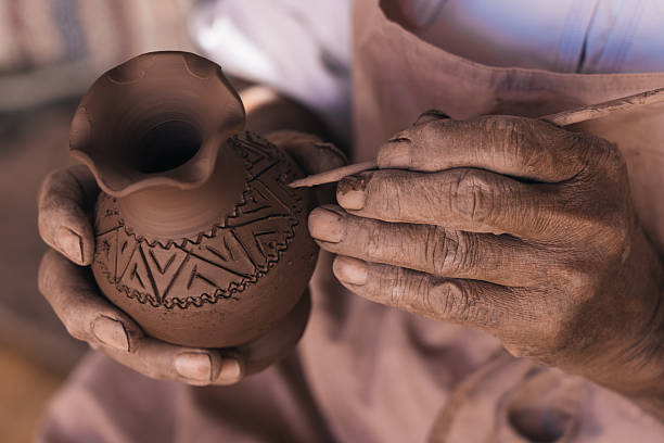istock Potter creating traditional clay pottery in oman 2211260731