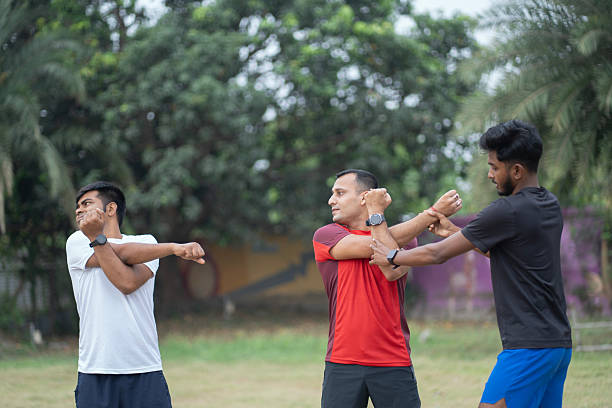 istock Morning Workout with Personal Trainer in Nature 2211261518