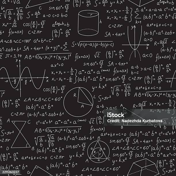 Math Numbers And Formulas Seamless Pattern Graphs And Diagrams At ...