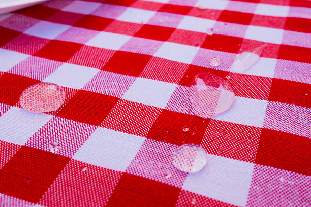 closeup green tarp in water drop