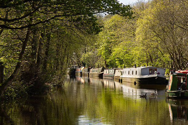 Barges on the Rochdale canal in Hebden Bridge