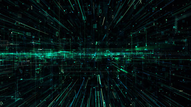 istock Intro Motion graphic Futuristic abstract digital glowing trails line and grid technology background concept - 4K Stok video 2211271604