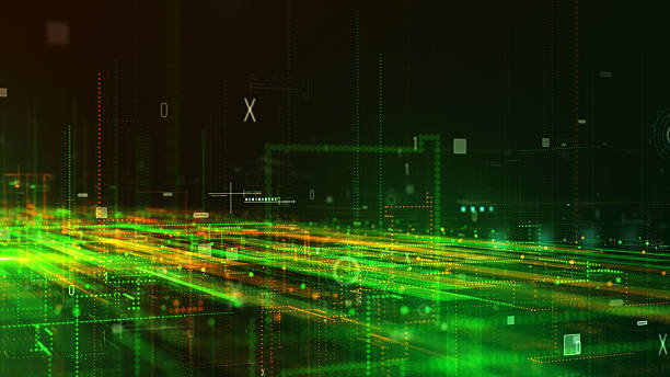 istock Intro Motion graphic Futuristic abstract digital glowing trails line and grid technology background concept - 4K Stok video 2211272351