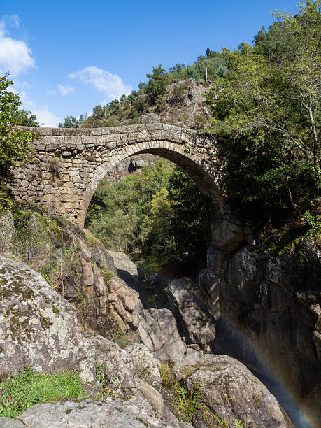 istock The centuries-old Misarela Bridge, with a rainbow. Portugal. 2211276861