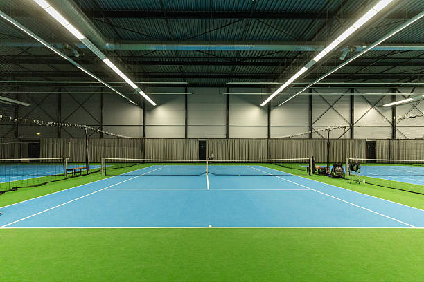 istock Tennis equipment during an indoor session 2211279772