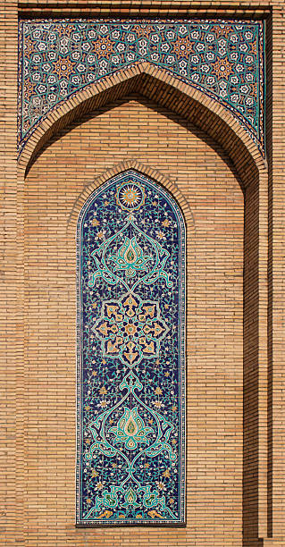 istock Oriental pattern decorates the brick wall, Uzbekistan 2211279798