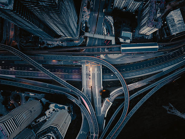 istock Top down view of transport network highway 2211279826