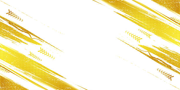 istock Abstract Background with Gold Brush Strokes and Halftone Style. Gold and White Grunge Background 2211282769