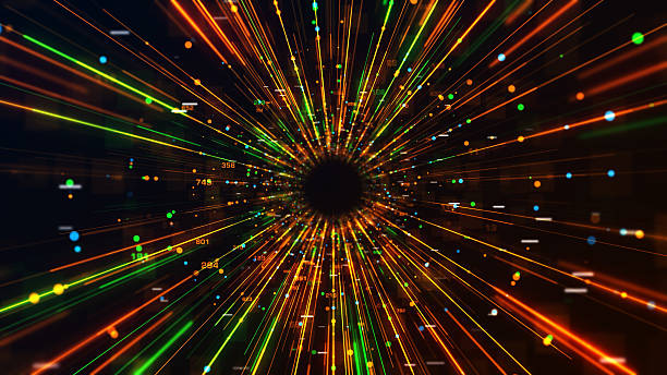 istock 4K Digital tunnel Background with light effect - 4K Stok photo 2211291835