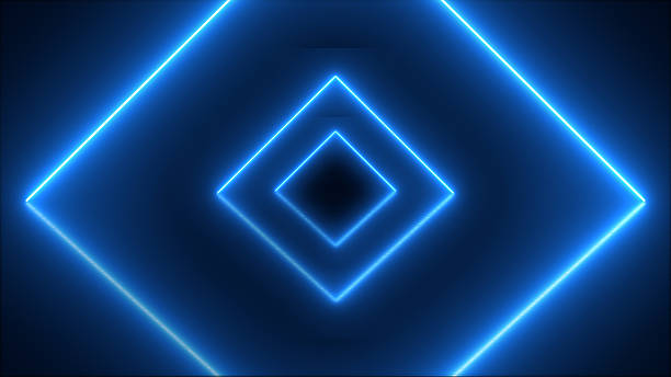Seamless Loop Abstract Rectangle Technology Neon Light Award VJ Loop Background 4K stock photo