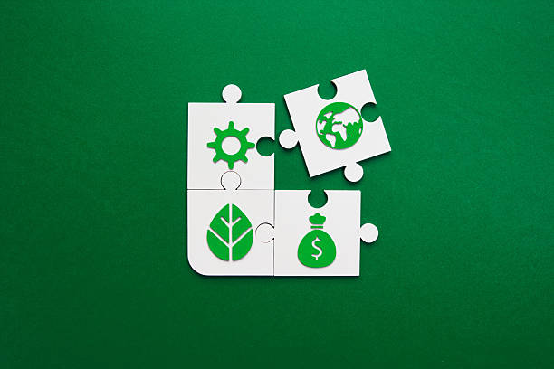 istock Sustainable Business Puzzle with Environmental Icons 2211307966