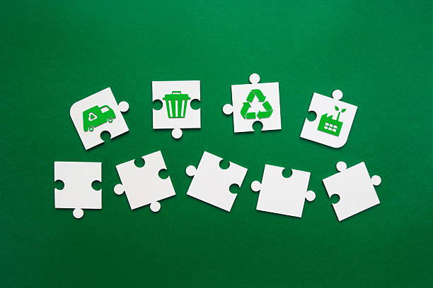 istock Environmental Puzzle Pieces on Green Background. 2211309717