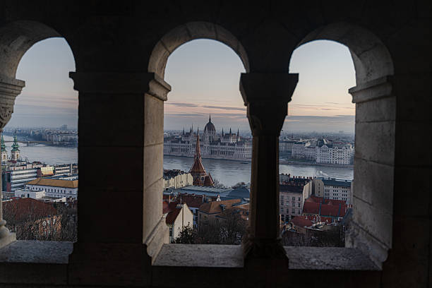 istock Dawn. Architecture. View of the city from above. 2211311068