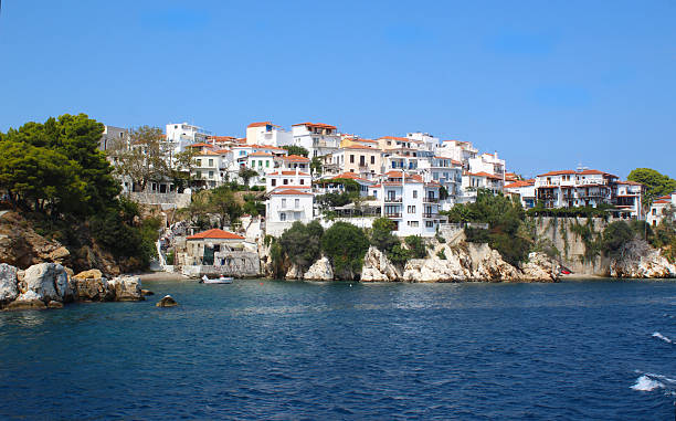 Skiathos Town seen from mid sea