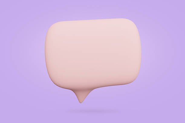 Minimalist 3D speech bubble illustration on a pastel background. Represents dialogue, conversation, or a message. Ideal for websites or app UI design, and social media posts.