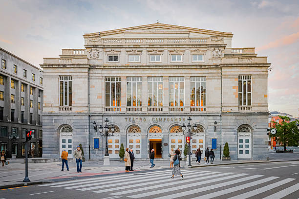 Oviedo, Spain - May 23, 2024 - The Campoamor theater in the center of Oviedo, capital city of Asturias in Northern Spain