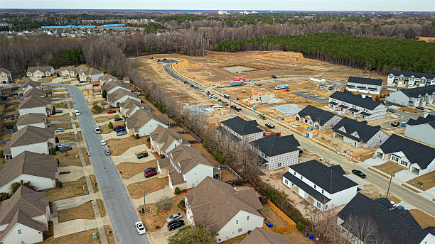 istock New North Carolina Duplex Neighborhood - Developing Neighborhood - Under Construction 2211330290