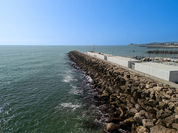 istock Aerial view with drone of sitges beach 2211330814