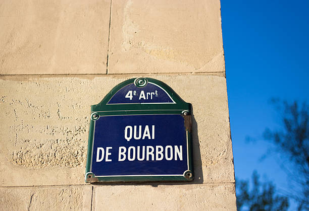 istock Paris, France: Old-Fashioned Street Sign, Quai de Bourbon, 4th 2211332103