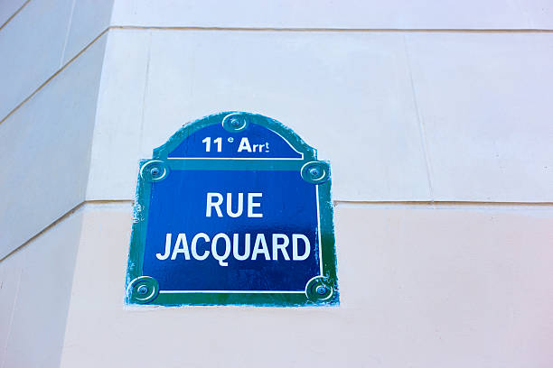 istock Paris, France: Old-Fashioned Street Sign, Rue Jacquard, 11th 2211332110