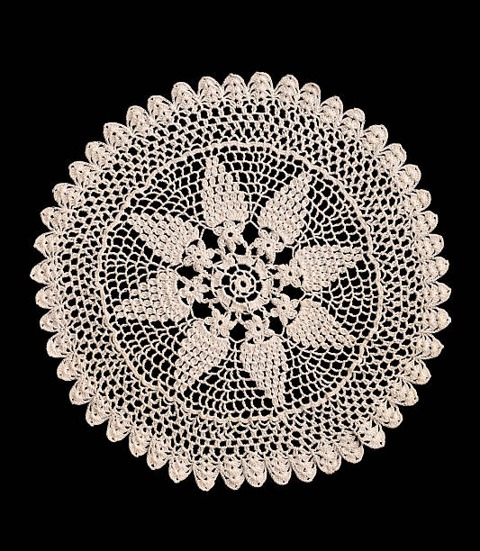 istock Round beige crochet doily isolated cutout 2211337309