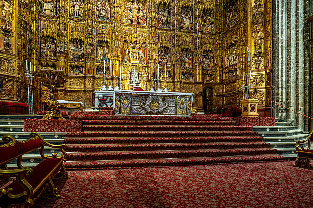 Interior view of Seville Cathedral, Spain.