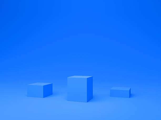istock Minimalist Blue Award Podium in Expansive Space – 3D Render 2211346464