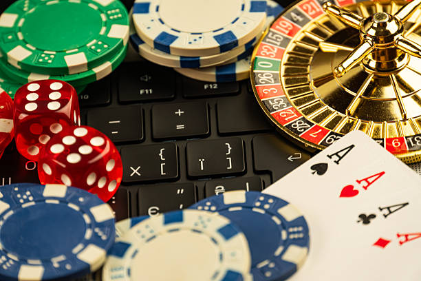 istock Image shows casino items, including playing cards, dice 1 and 2, a roulette wheel displaying zero 2211346628