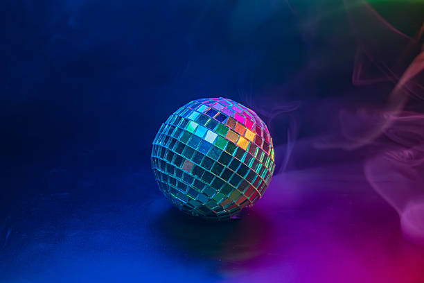 istock A vibrant disco image with a rotating ball, encompassed by colorful swirls The backdrop is a dark gradient with hints of purple, blue, and pink, creating a lively party atmosphere suggestive of fun, 2211346712