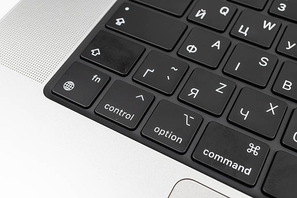 istock Close-up image of a sharp, blurred keyboard focus on command key, for tech marketing materials 2211346786
