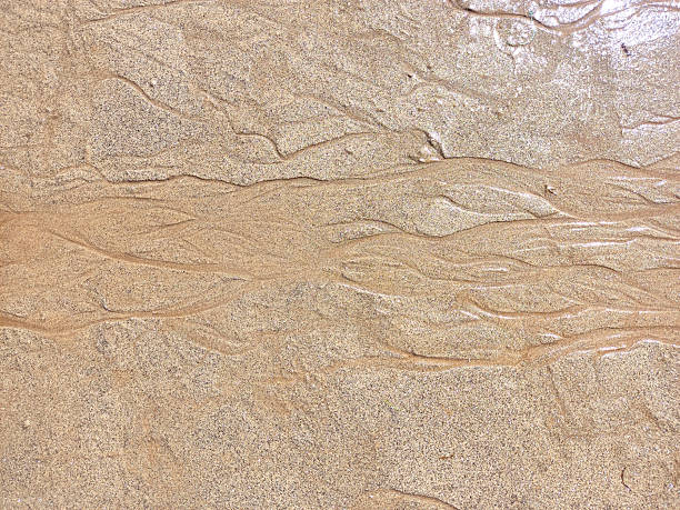 istock Abstract beach sand texture with water flow patterns. Natural coastal backdrop for design, travel, or environmental concepts. Tranquil and minimalist. 2211349524