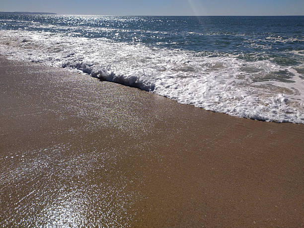 istock Waves gently washing onto a sandy beach under a bright, sunny sky. Evokes tranquility and peace. Ideal for travel, relaxation, or naturethemed projects. 2211349665