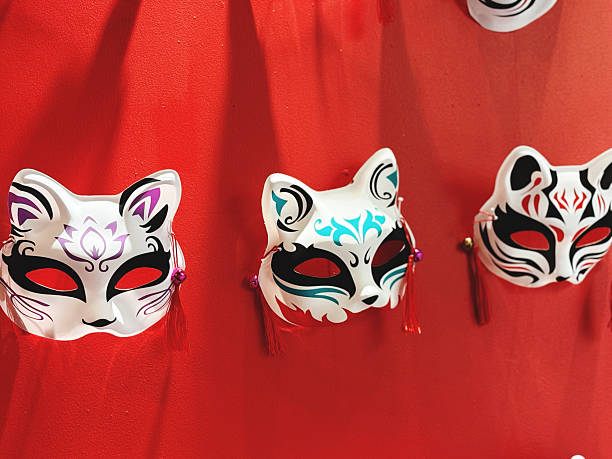 istock Carnival masks on a red background, close-up. 2211358672