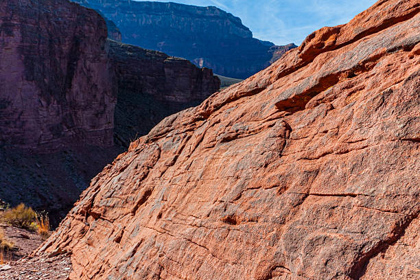 Weathered Vishnu Basement Rock Above The Inner Gorge, South Kaibab Trail, Grand Canyon National Park, Arizona, USA
