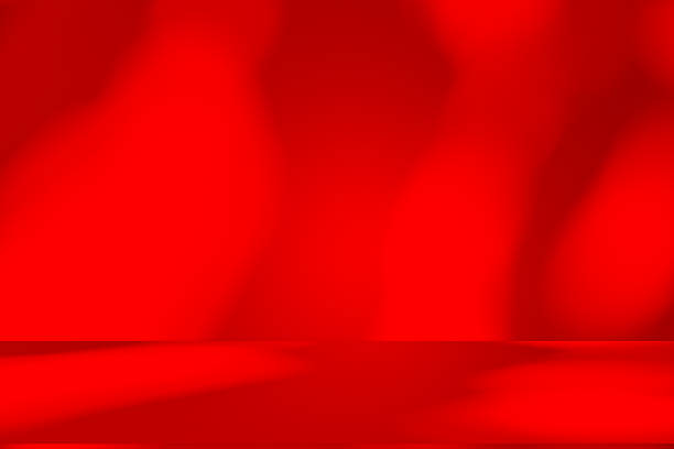 istock Studio style background wall decoration presentation uses white and red tones. with shadows cast from a nearby window, concept creating a decorative 2211372003