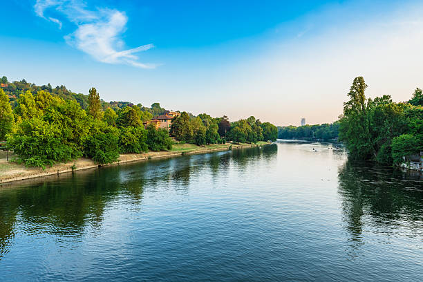 istock Po River flowing through lush greenery in Turin, Italy 2211377588