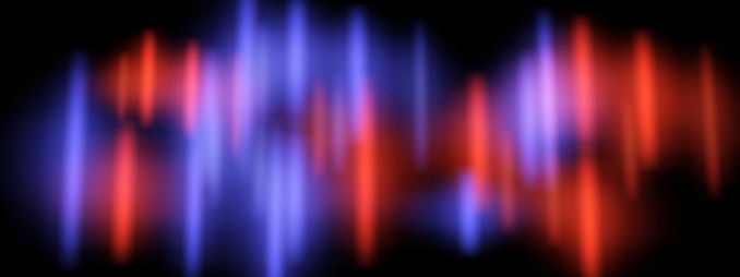 Distorted Spounwave Audio Visual Wave Red And Blue Glowing Peaks Mimic Soundwave Movement ...