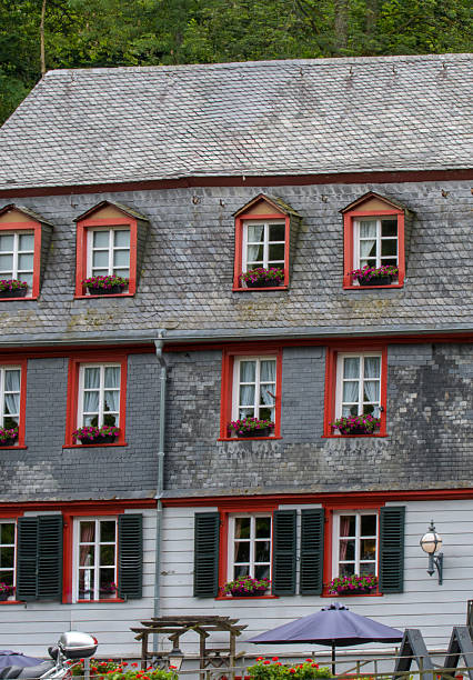 A fragment of a multi-storey building from ancient German architecture