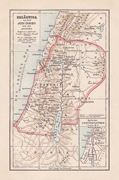 istock Israel map, at the time of Jesus, chromolithograph, published 1894 2211382573